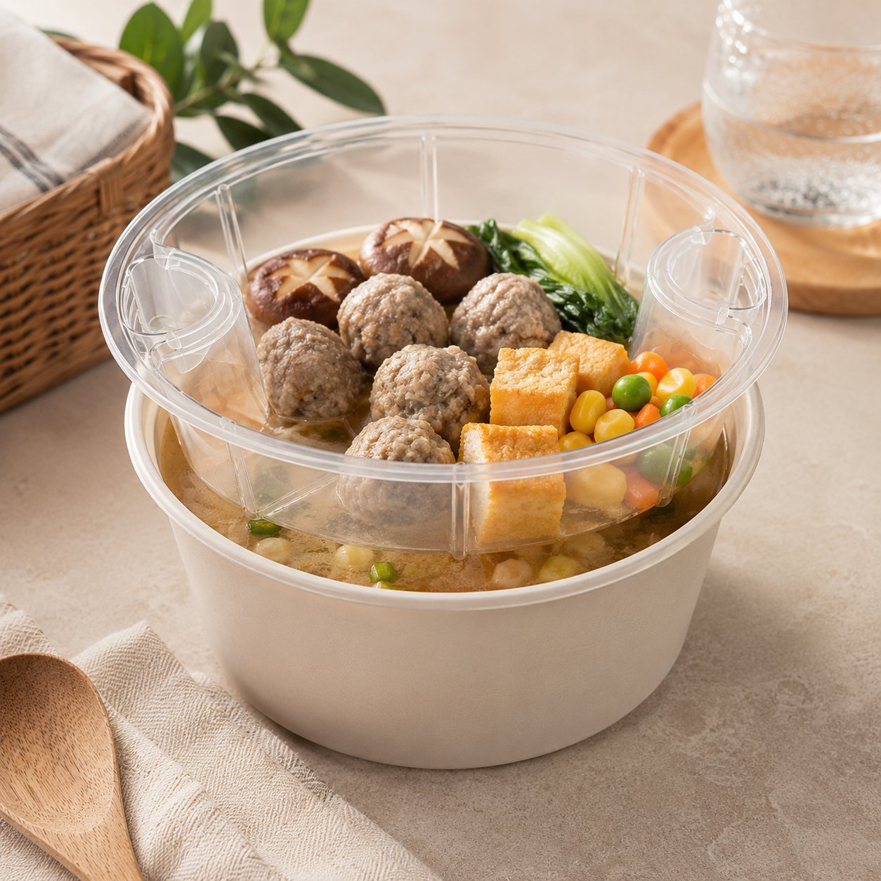 145mm Clear Ribbed Inner Tray Insert for Toppings / Combination Meals