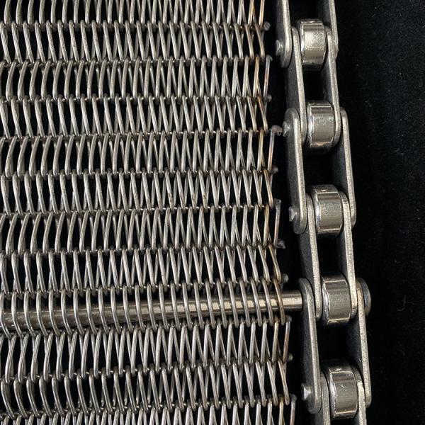 Food Wire Stainless Steel Mesh Belt With Spairal Mesh 50kg - 500kg Load Capacity