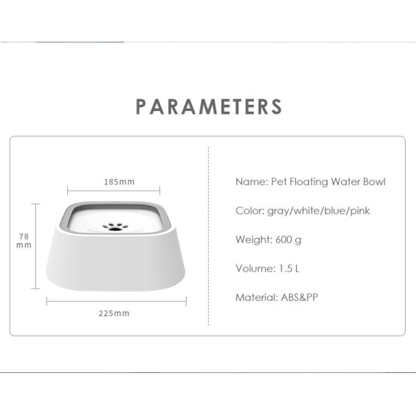 Hair Bowl Floating Water Dog Cat Bowl  Plastic Splash-proof Wet Mouth for Other Pets