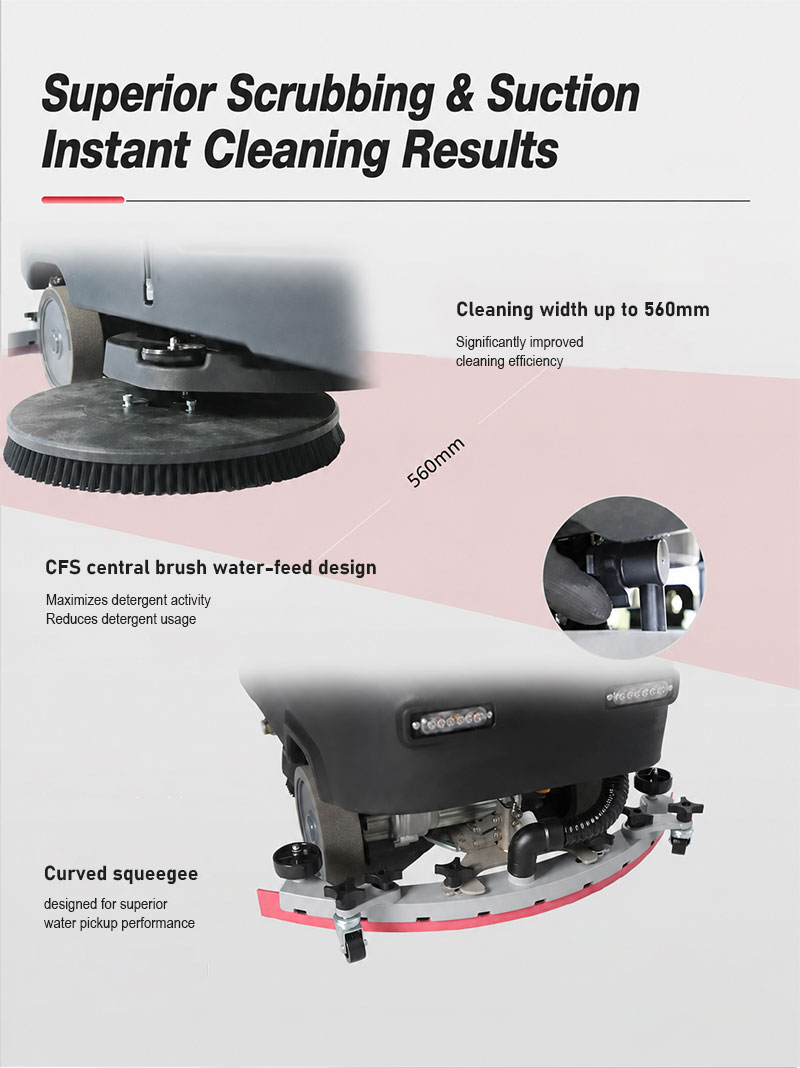 Best Sell Electric Ceramics Floor Cleaning Machine 560mm Intelligent Durable Floor Scrubber Suitable for Construction Industry