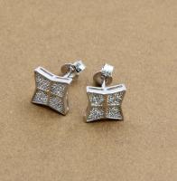 Boucles d'oreilles en zirconia cubique en forme de fleur de poire en forme de cœur ovale en argent