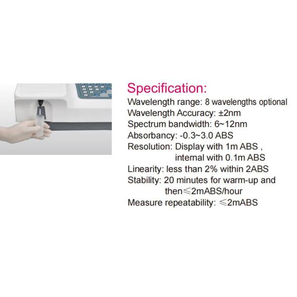 340nm Dirui Biochemistry Analyzer Medical Portable Semi Auto
