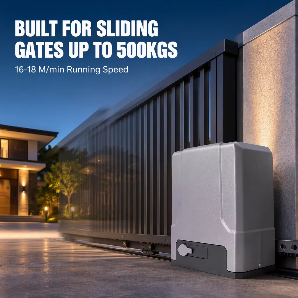 SL500DC Automatic Sliding Gate Motor with DC12V/24V Battery Backup and Solar Panel Compatibility