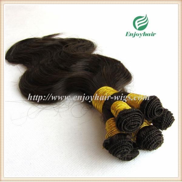 Hand tied weaviing Malaysian virgin remy hair,body wave hair extension no shed no tangle