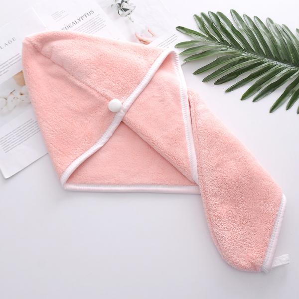 Logotipo Capuchón de cabello personalizable Absorvente y Multicolor Fleece de coral para duchas de mujeres