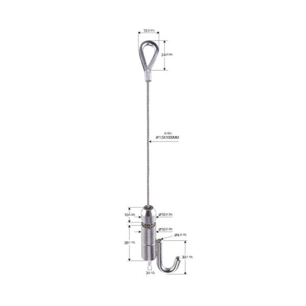 Kit para pendurar quadros artísticos com cabo de metal Cobra liga de zinco niquelado 1,8 mm