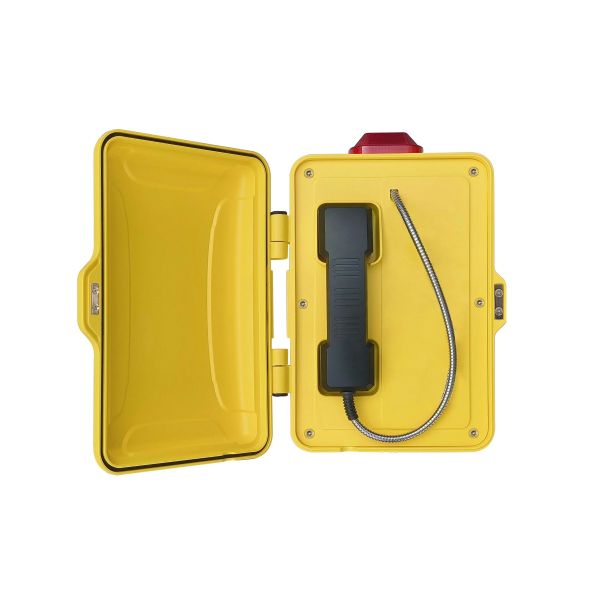 Outdoor Industrial Telephone with Strong Noise Canceling Telescopic Stainless Steel Cable Tube and Industrial Grade Silicone Keypad