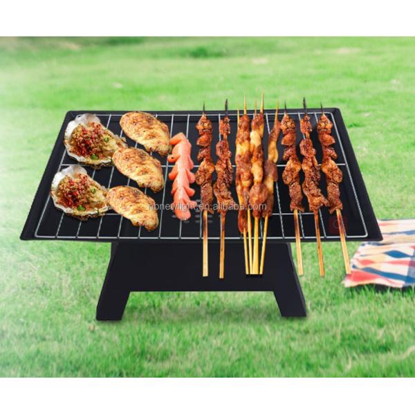 2 in 1 Outdoor Garden Charcoal Fire Pit Brazier with Square Barbecue 46.5*46.5*347cm