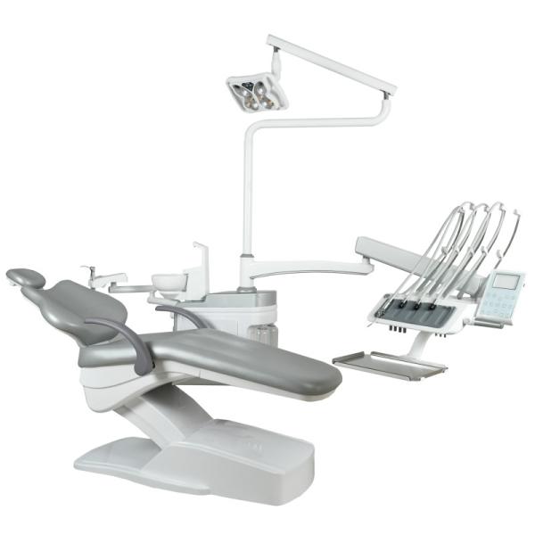 Top Mounted Dental Chair Unit with Teeth Whitening Function Operation Light Luxury PU Leather Dental Treatment Unit