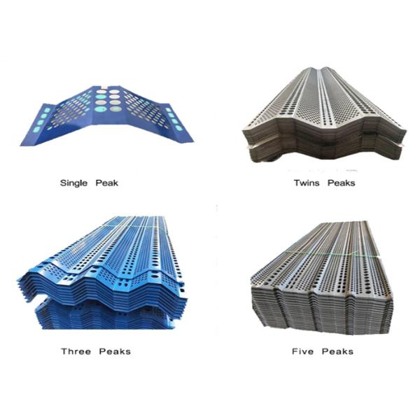 3 Peaks 1.0mm Thick Blue Powder Wind Barrier Fence For Coal Storage Yards