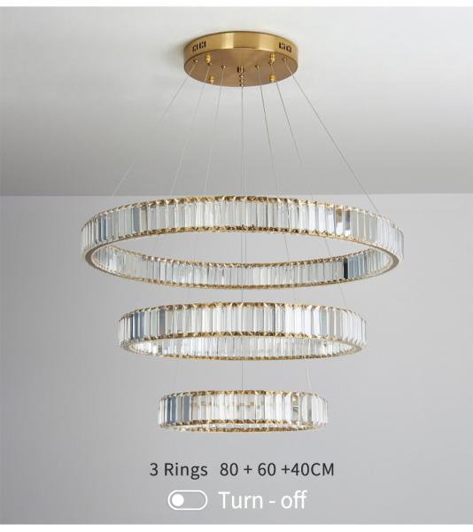 Modern Crystal Led Chandelier for Living Room Bedroom Crystal Ring Circle Chandelier(WH-CY-181)