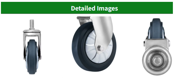100 mm Industrial Mid‑Heavy Duty Caster Wheels – Smooth Rolling Thermoplastic Rubber Mobility Wheels