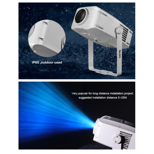 Outdoor Waterproof Pattern LED 400W Gobo Image Logo Projector Light for Plaza Christmas Festival Advertising