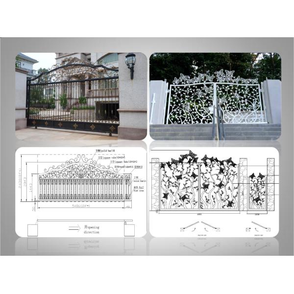 Роскошные старинные конструкции труб из кованого железа Главные ворота для домашнего сада или на улице