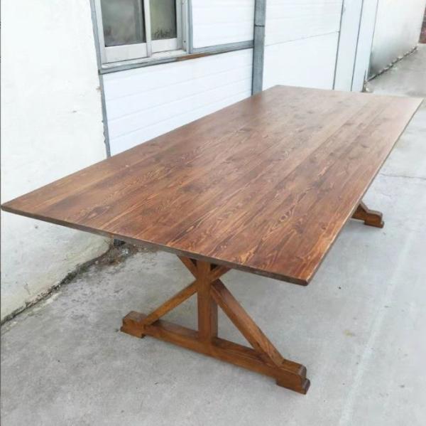 Cover Material Solid Wood Classical Design Folding Farm Dining Wedding Table with Wooden Cover and Folding Feature