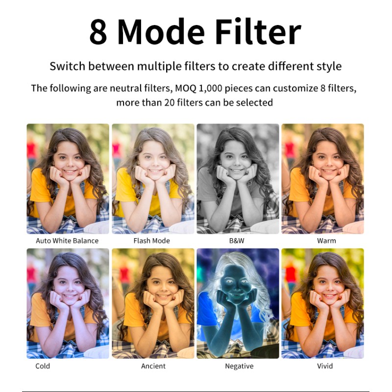 Retro Film-Style Screenless CMOS Digital Camera Support Custom Filters Via Website Mirrorless Camera with LED Compact Cameras