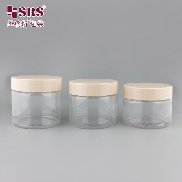 PET008 200g 250g 300g Plastic Inject-Blow PET Jar With Screw Cap For Body Scrub Hair Masks Cream