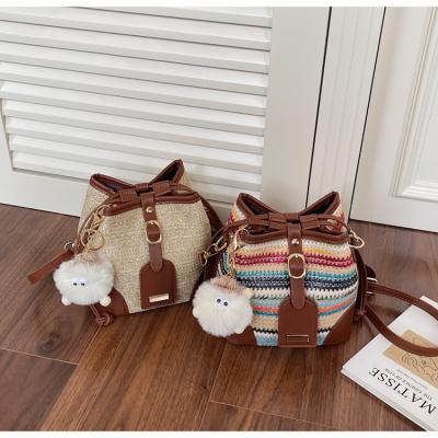 Crochet Raffia Handwoven Large Capacity Tote Bag Women'S Fashionable Handheld Shoulder Straw Bag Versatile Crafted Craft