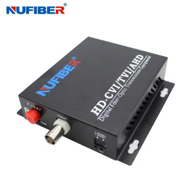 HD 1080P Fiber Optic Video Converter 1CH RS485 Data Support AHD TVI CVI Camera