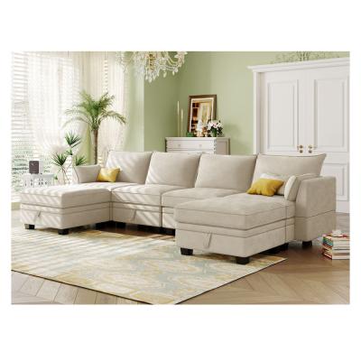 Multifunctional Contemporary Modular Sofa Bed Extendable Breathable
