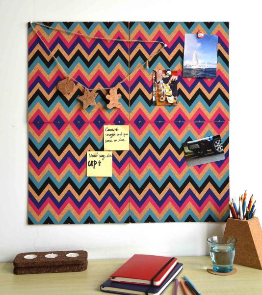 FSC Custom Cork Board 4 Pack Self Adhesive Cork Tiles Eco Friendly