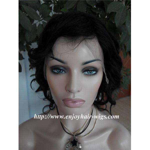 Human hair full lace wig 10