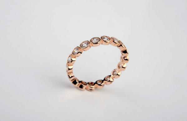 Italina fine fashion jewelry shiny red apple CZ Wedding Ring