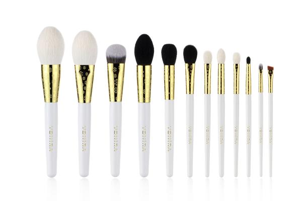 Escovas naturais da composição do cabelo do ouro luxuoso de 12 partes com marca própria
