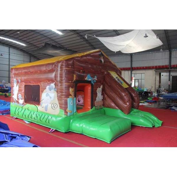 WSC-263 Kids Jump House Inflatable Simulated Farm Trampoline With Slide