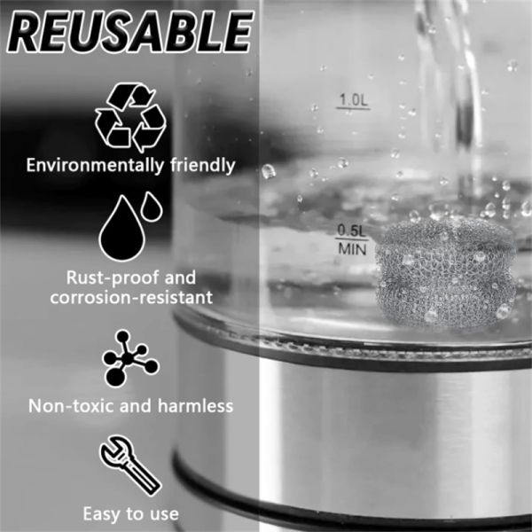 Stainless Steel Wire Ball Kettle Descaler Limescale Remover Fur Collector Cleaner