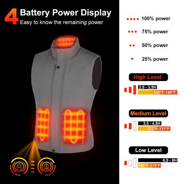 Winter Heated Waistcoat Lightweight USB Charging For Outdoor Hiking Hunting