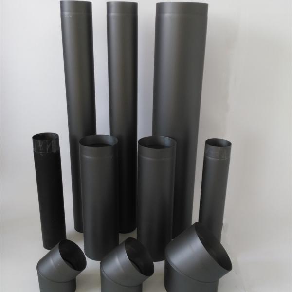 Black Powder Coating Single Wall Flue System Push Fit Socket And Spigot