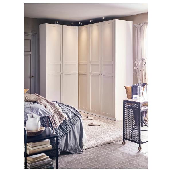 Melamine 4 Door Storage Cabinet Modern Bedroom Wood Grain Wardrobes With Drawers Mirror