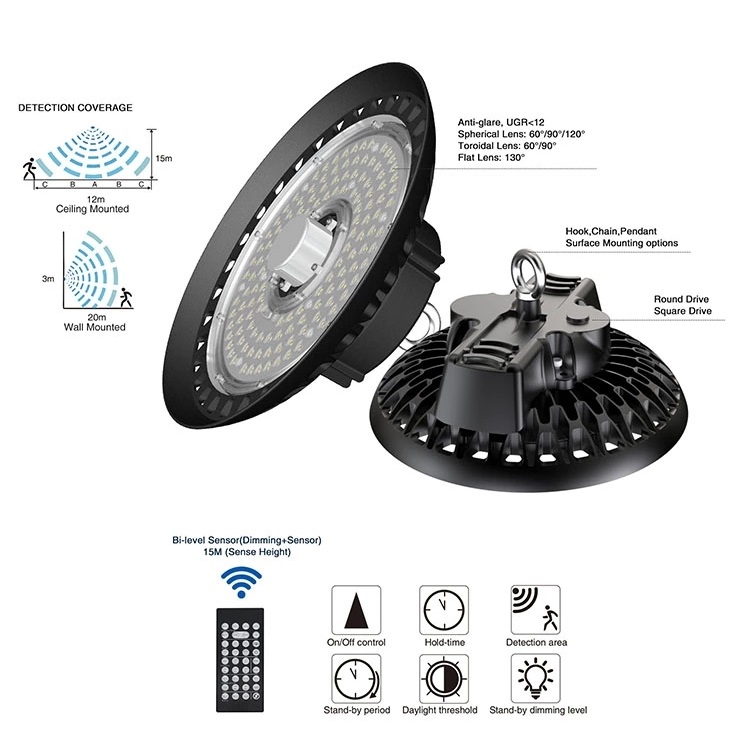 Алюминиевый UFO 15000LM SMD2835 IP65 привел высокого залива 50-60Hz