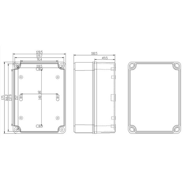 приложения проекта 175x125x100mm Diy пластиковые электронные