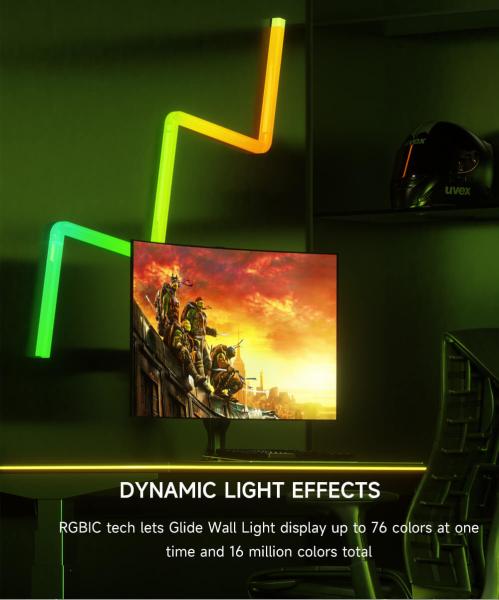 Dimmable DIY Glide Wall Light Bars Multicolor Segmented Music Sync