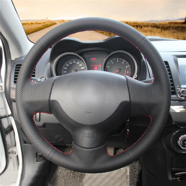 Custom Sew Artificial Leather Steering Wheel Cover for Mitsubishi Lancer X 10 Outlander ASX 2006 2007 2008 2009 2010 2011 2012