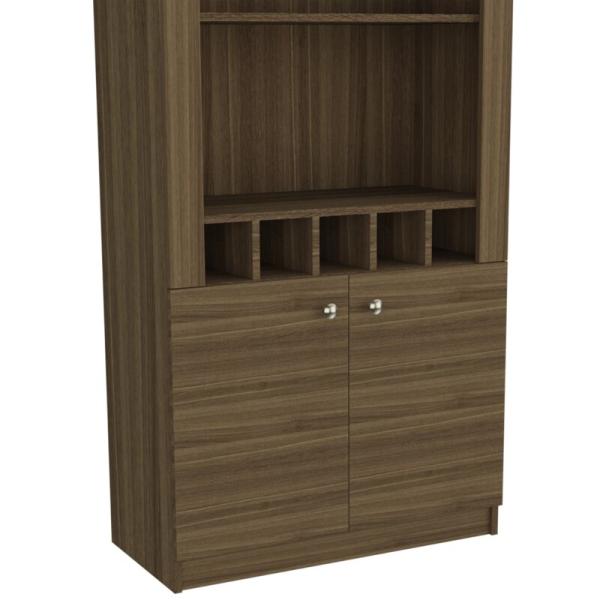 Industrial Bar Corner Wine Rack Cabinet With Wooden Shelves Wall Mounted Design