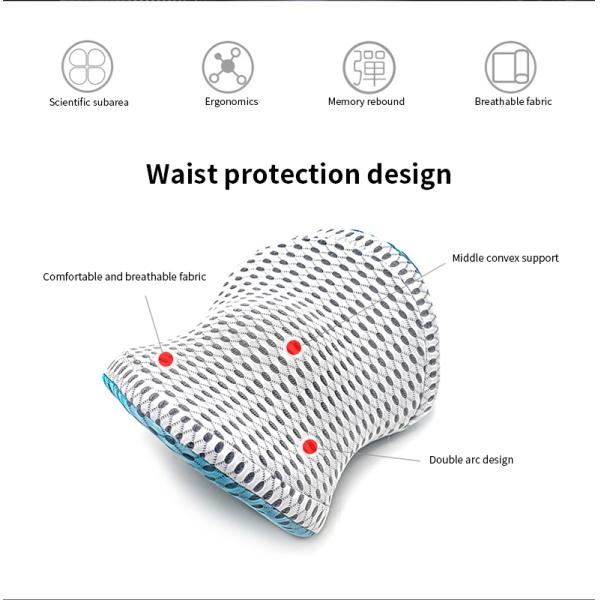 Knitted Breathable Lumbar Cushion for Office Chair 48*32*23cm Memory Foam Back Support