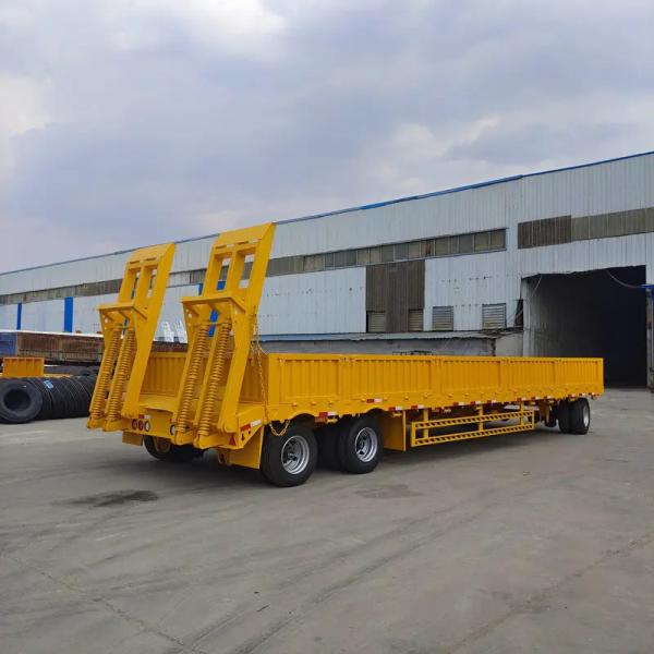 Hydraulic Ramp System Low Bed Draw Bar Full Trailer for Sale