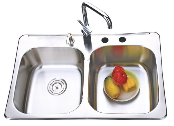 Press Kitchen Sink SUS304 Stainless Steel Kitchen Sink Double Bowl Kitchen Sink With Faucet