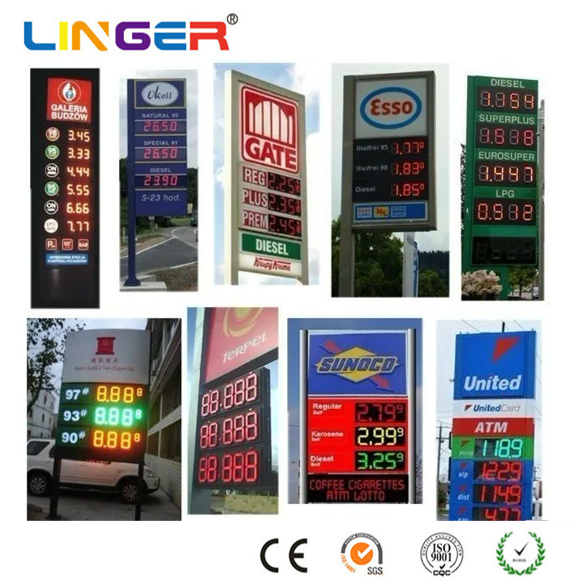 IP65 Digital Gas Price Sign Ultra Bright LED Gas Price Sign Weather Resistant