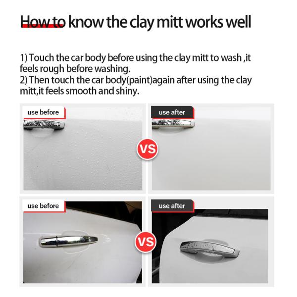 Effective Cleaning Orange Car Clay Mitt For Car Washing And Detailing S M L XL Size