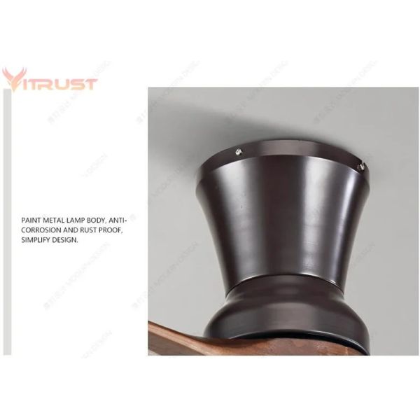 Dimmable ceiling fan with LED Light 60 inch Indoor wood Two-Blade Ceiling Fan light(WH-VLL-40)