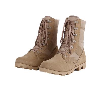 Botas táticas de combate de couro de camurça cor marrom para homens