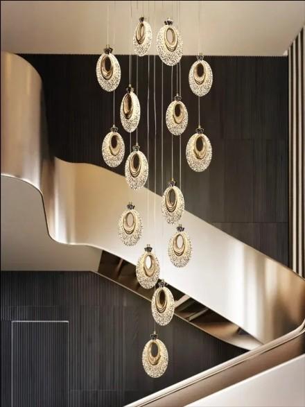 Customized Ultra Long Duplex Home Chandelier Light With AC 165-265V Input Voltage And 50000 Hours Lifespan