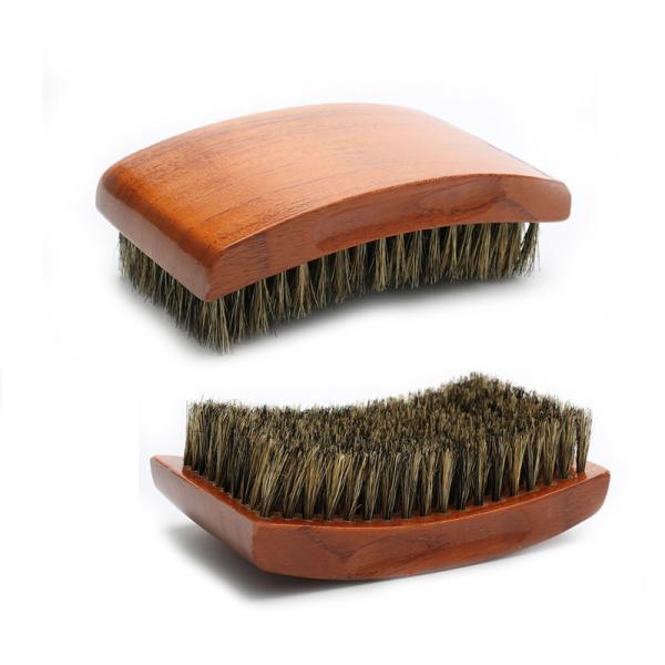 Personalize a escova de 360 ondas de madeira quadrada com pincel de cabelo de marca privada LOGO