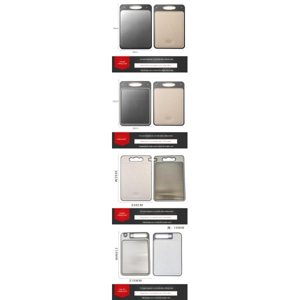 Customized Color Best Stainless Steel Cutting Board with Durable Plastic Bamboo Frame