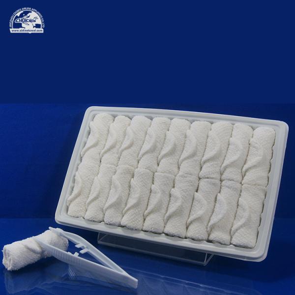 White 100% Cotton refreshing airline hot face towel for aircraft