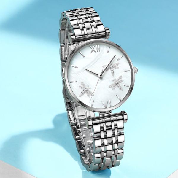 85g Women'S	Stainless Steel Quartz Wrist Watch 3bar Waterproof